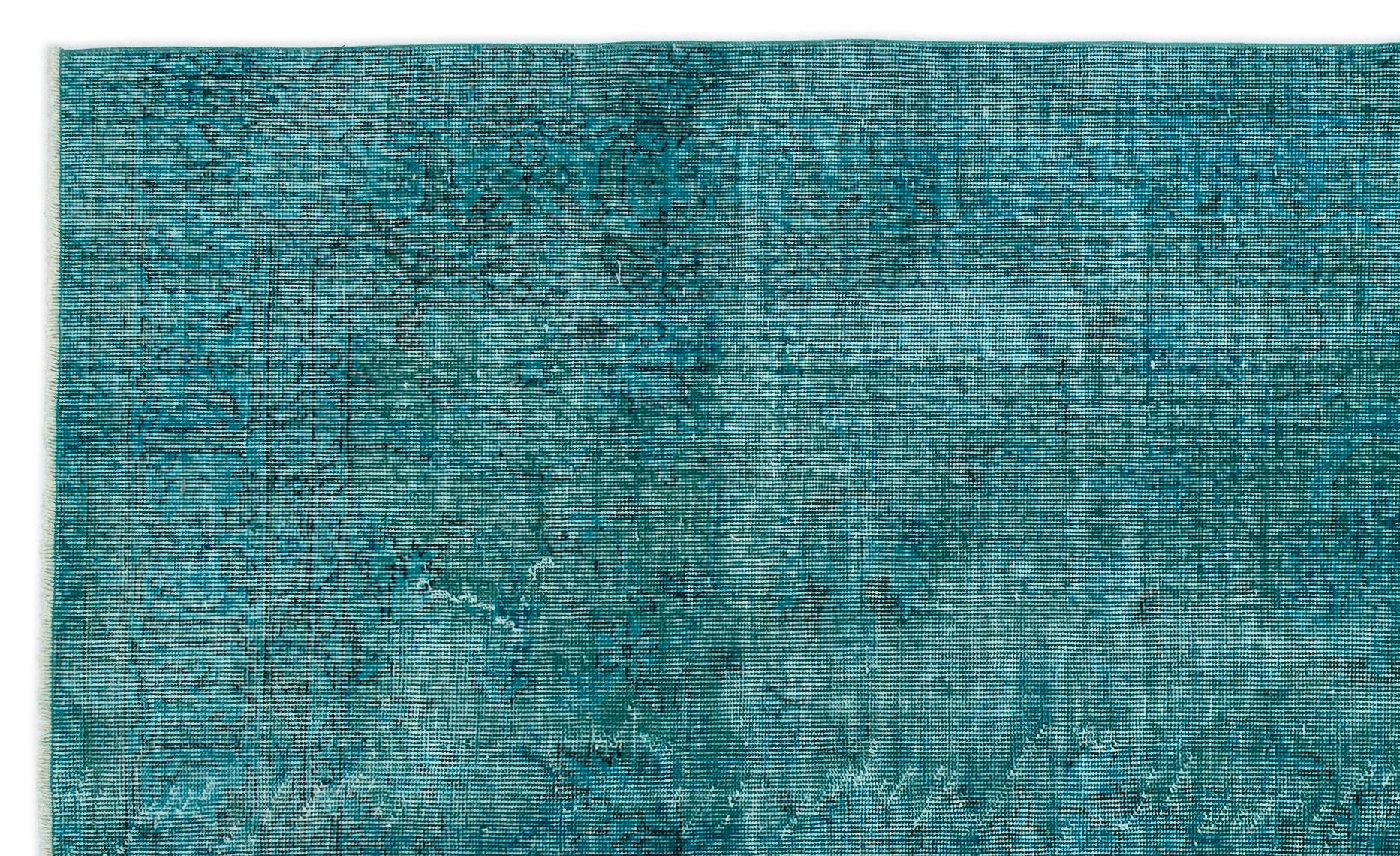 Atina Turquoise Vintage Wool Handmade Area Rug 5'3" x 8'10"