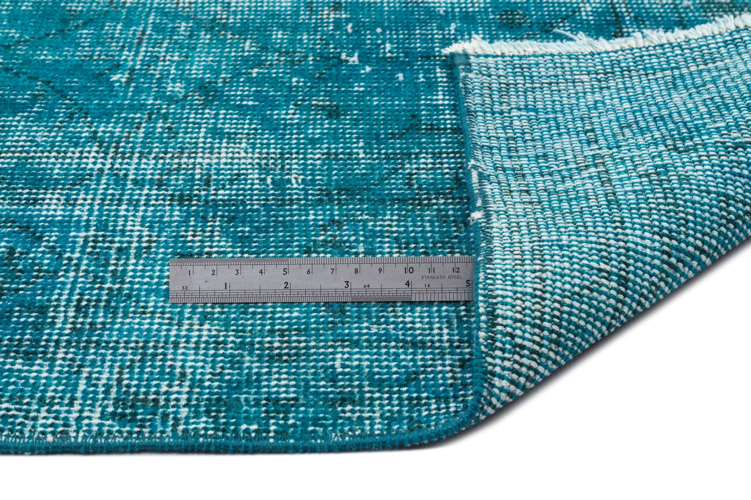 Atina Turquoise Vintage Wool Handmade Area Rug 5'9" x 9'4"
