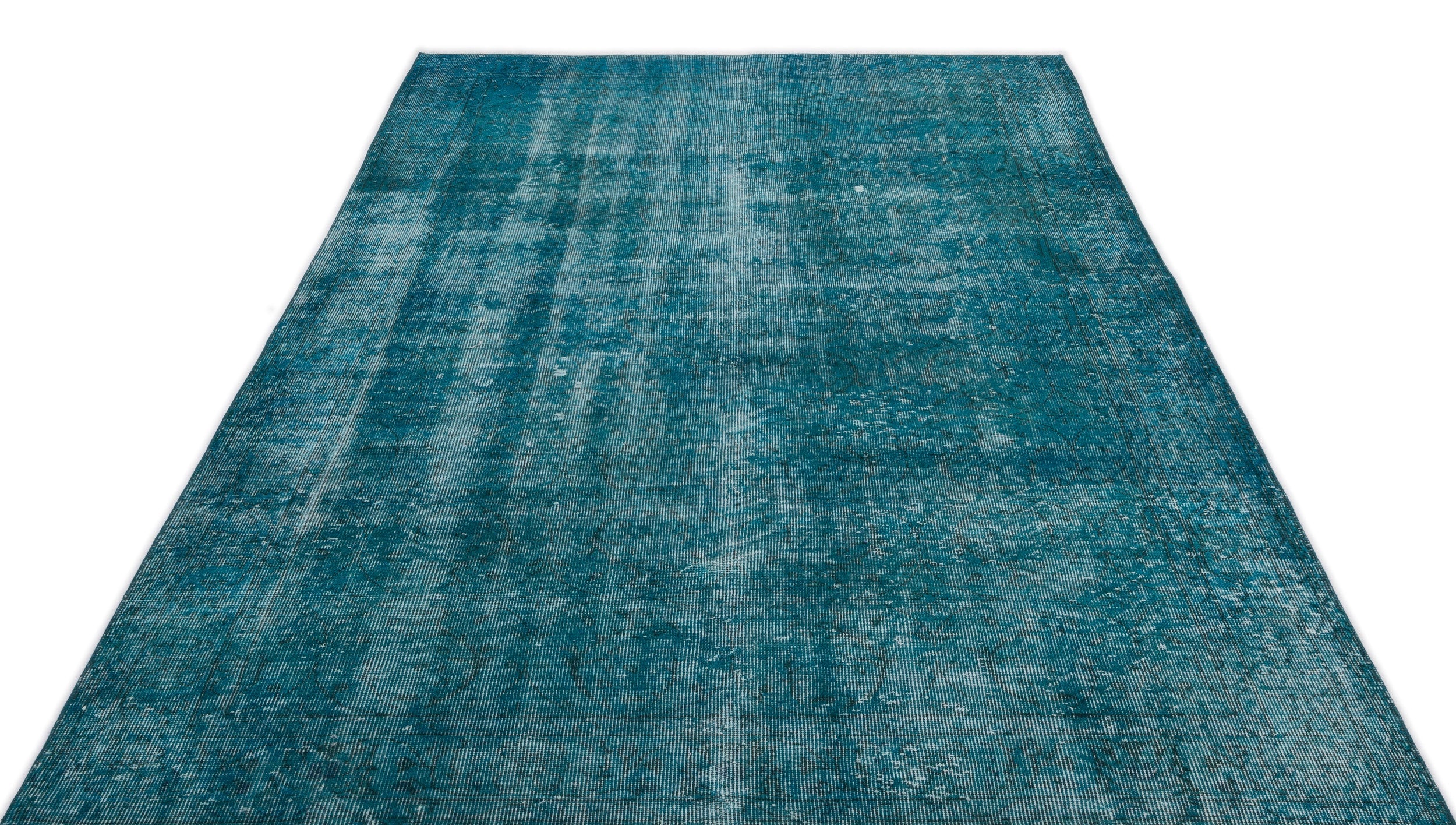 Atina Turquoise Vintage Wool Handmade Area Rug 5'9" x 9'4"