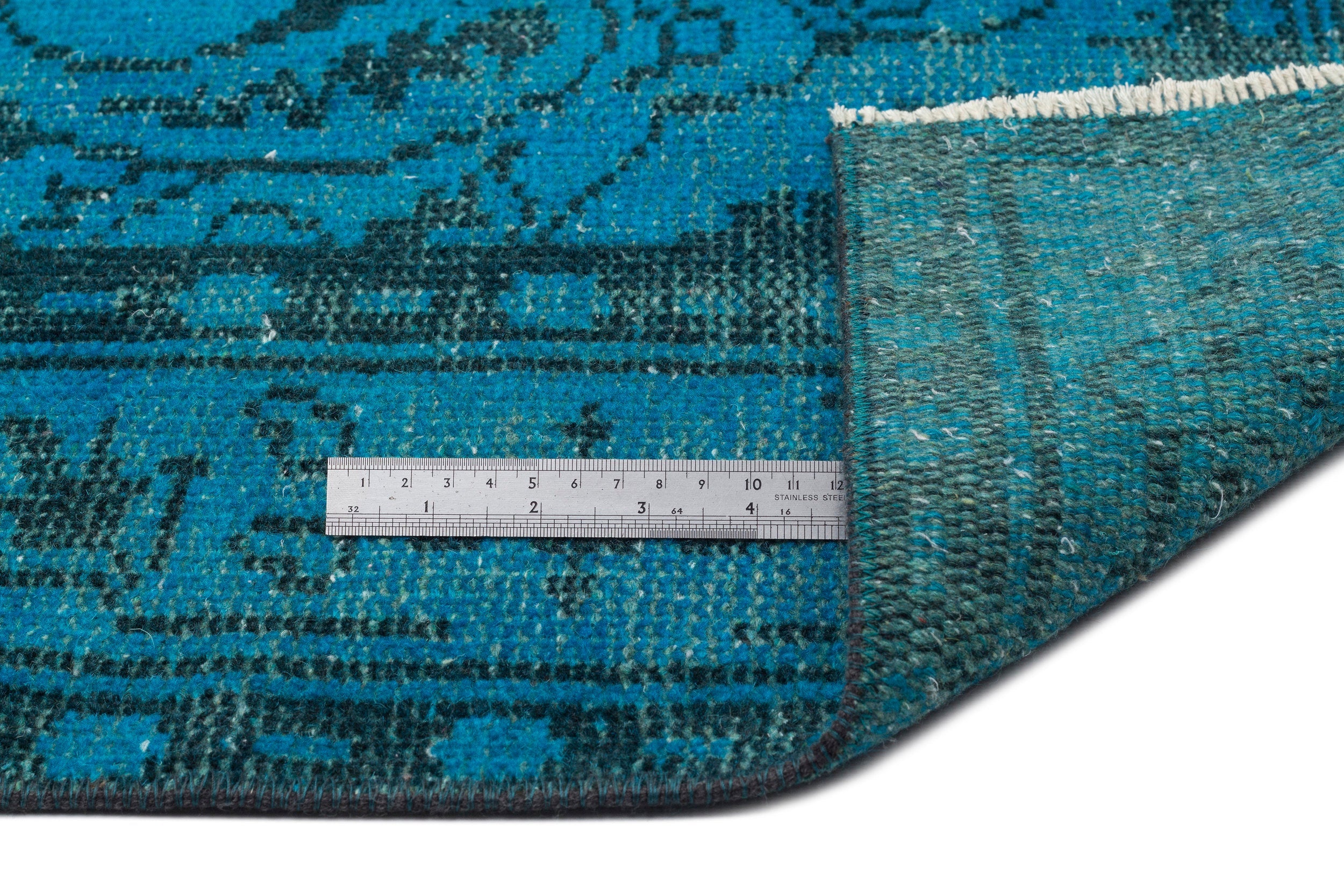 Atina Turquoise Vintage Wool Handmade Area Rug 5'2" x 8'6"