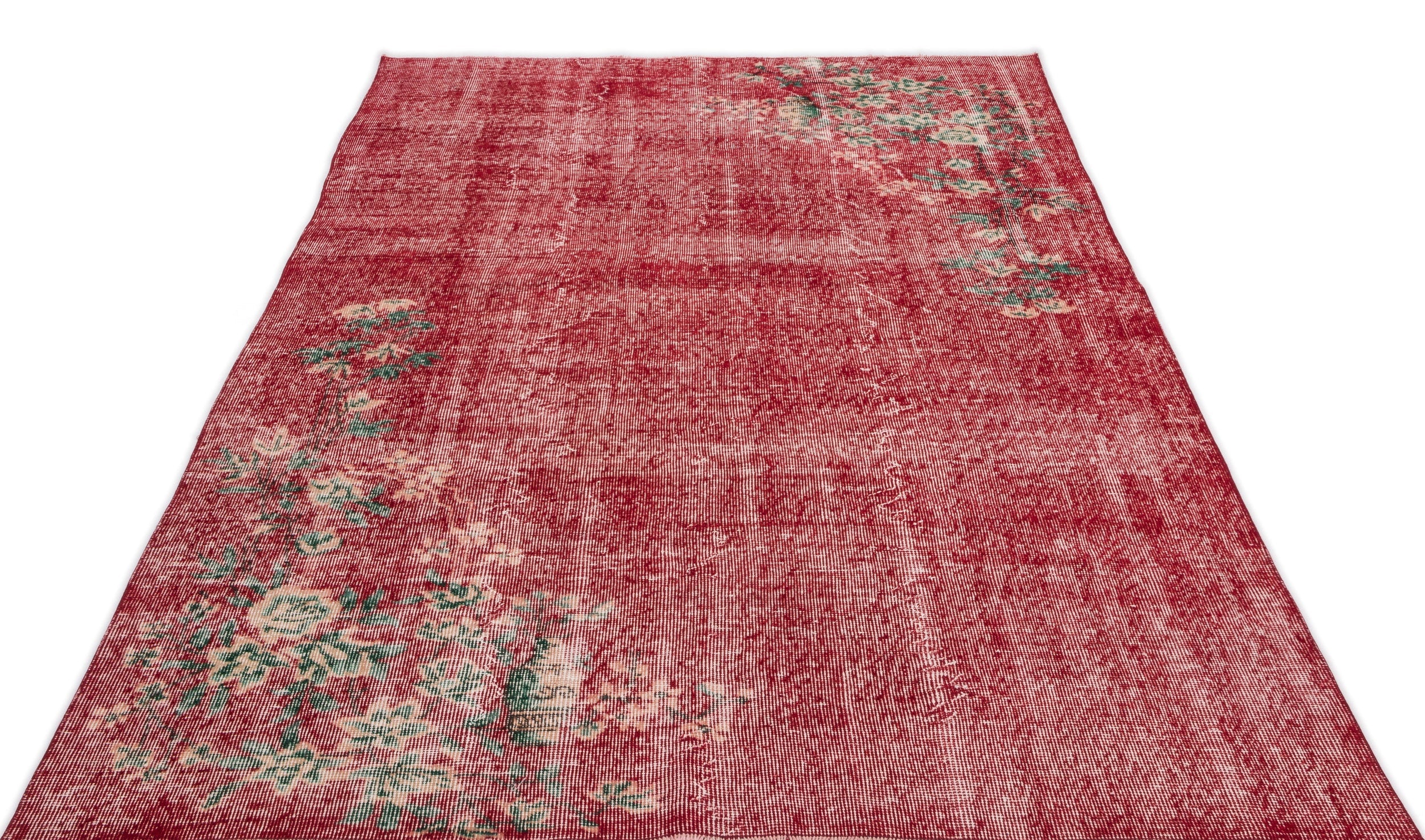 Atina Red Vintage Wool Handmade Area Rug 5'7" x 9'3"