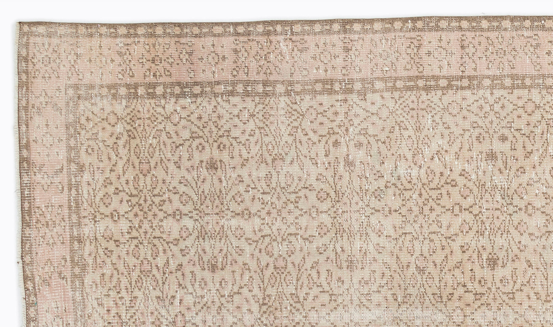Atina Beige Vintage Wool Handmade Area Rug 5'3" x 8'8"