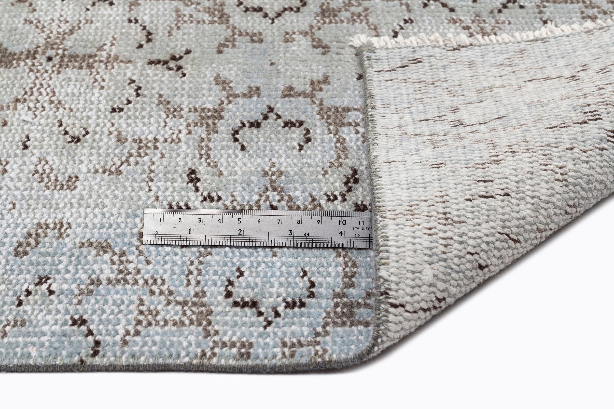Atina Blue Vintage Wool Handmade Area Rug 5'10" x 9'0"