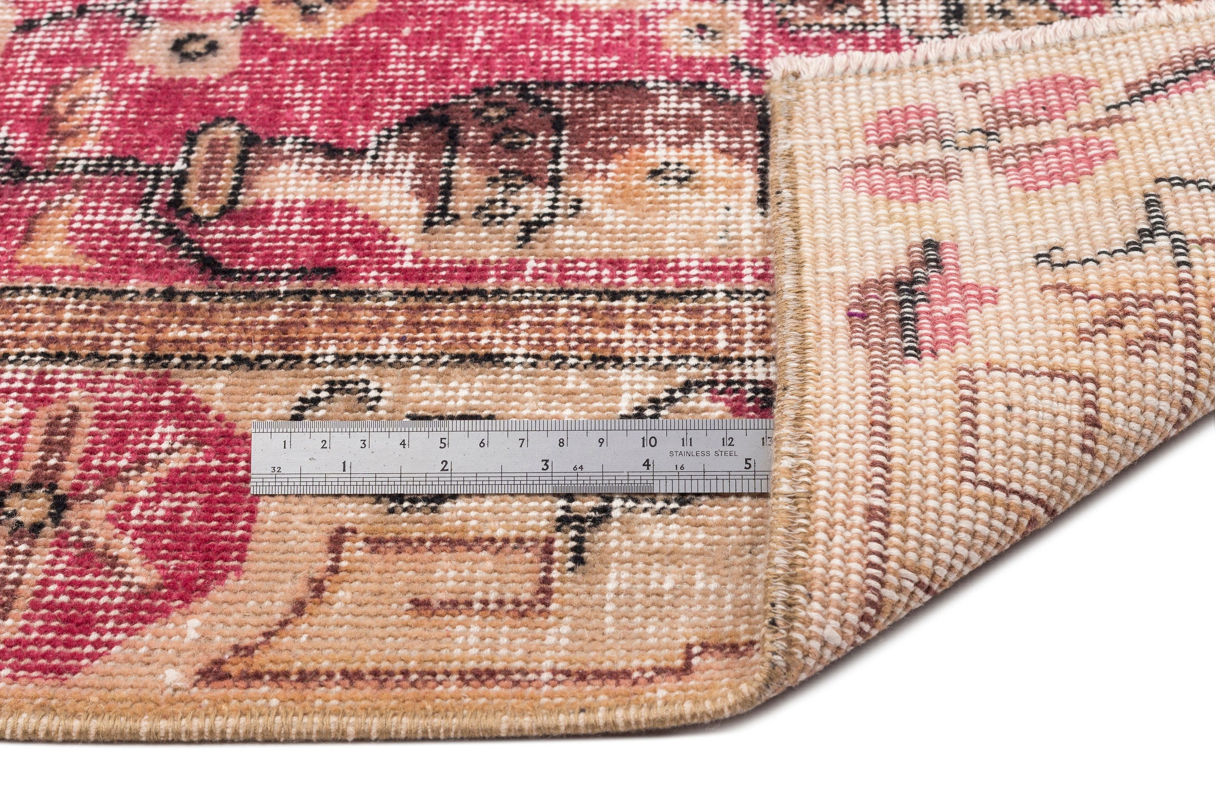 Atina Red Vintage Wool Handmade Area Rug 5'4" x 9'6"