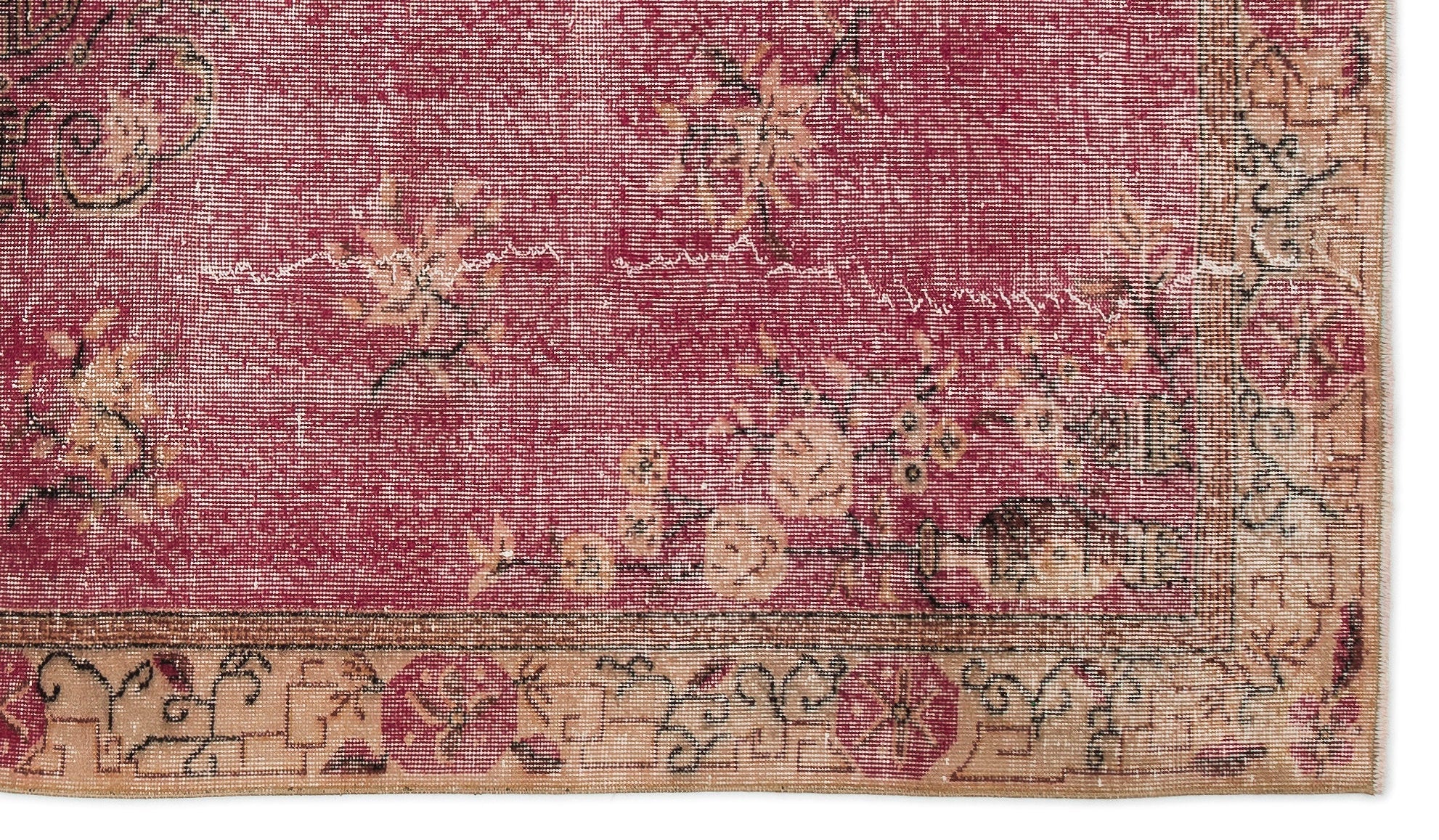 Atina Red Vintage Wool Handmade Area Rug 5'4" x 9'6"