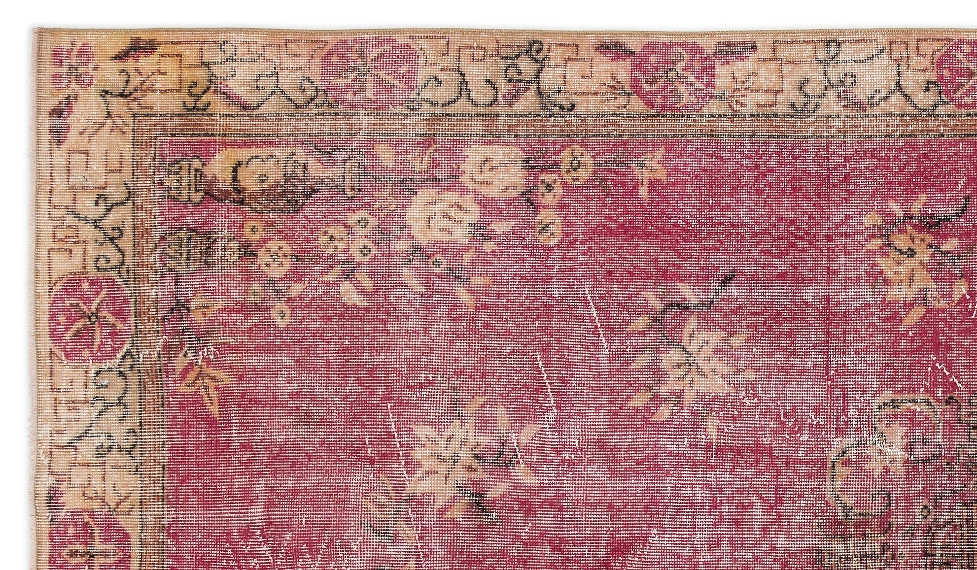 Atina Red Vintage Wool Handmade Area Rug 5'4" x 9'6"