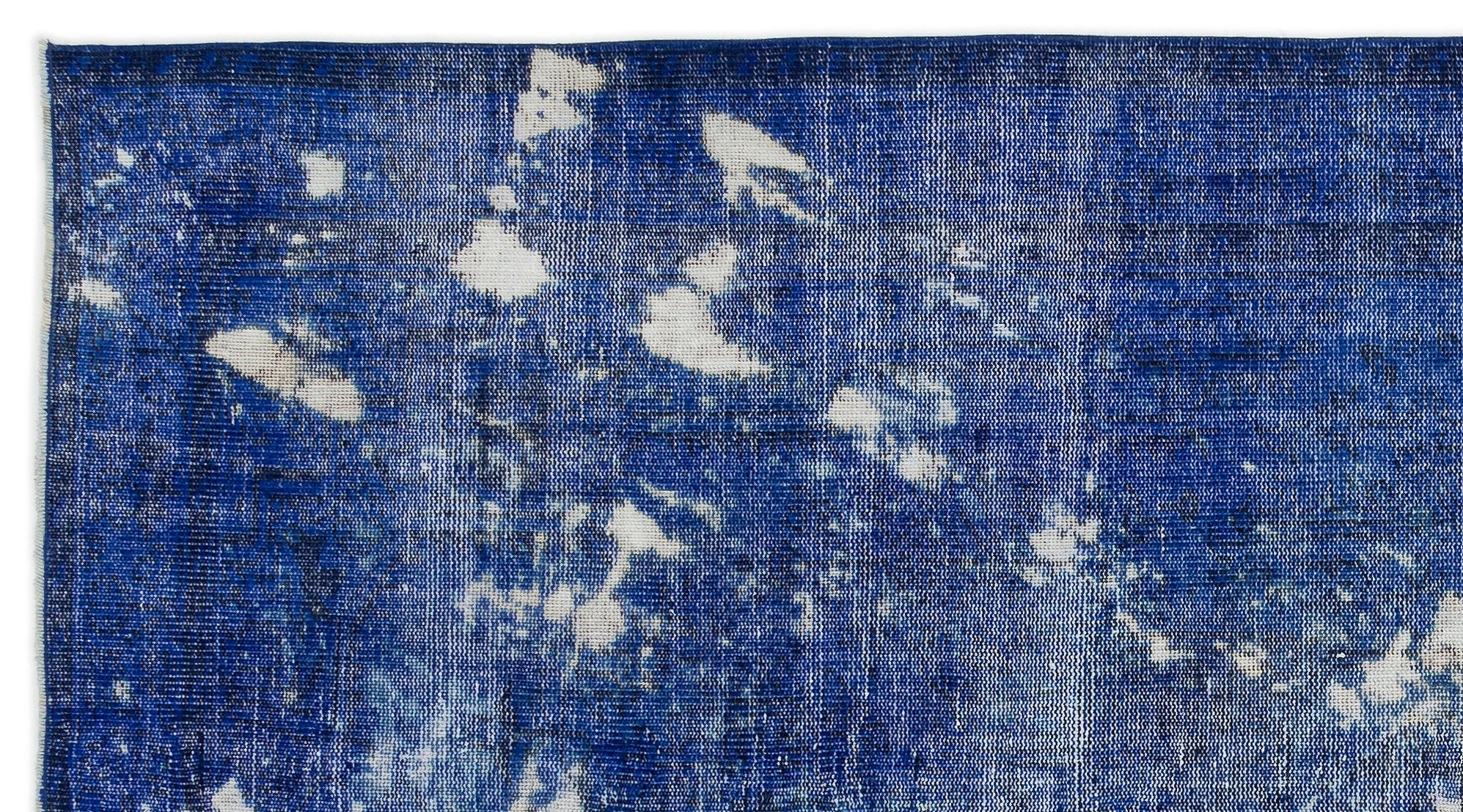 Atina Blue Vintage Wool Handmade Area Rug 5'2" x 9'7"