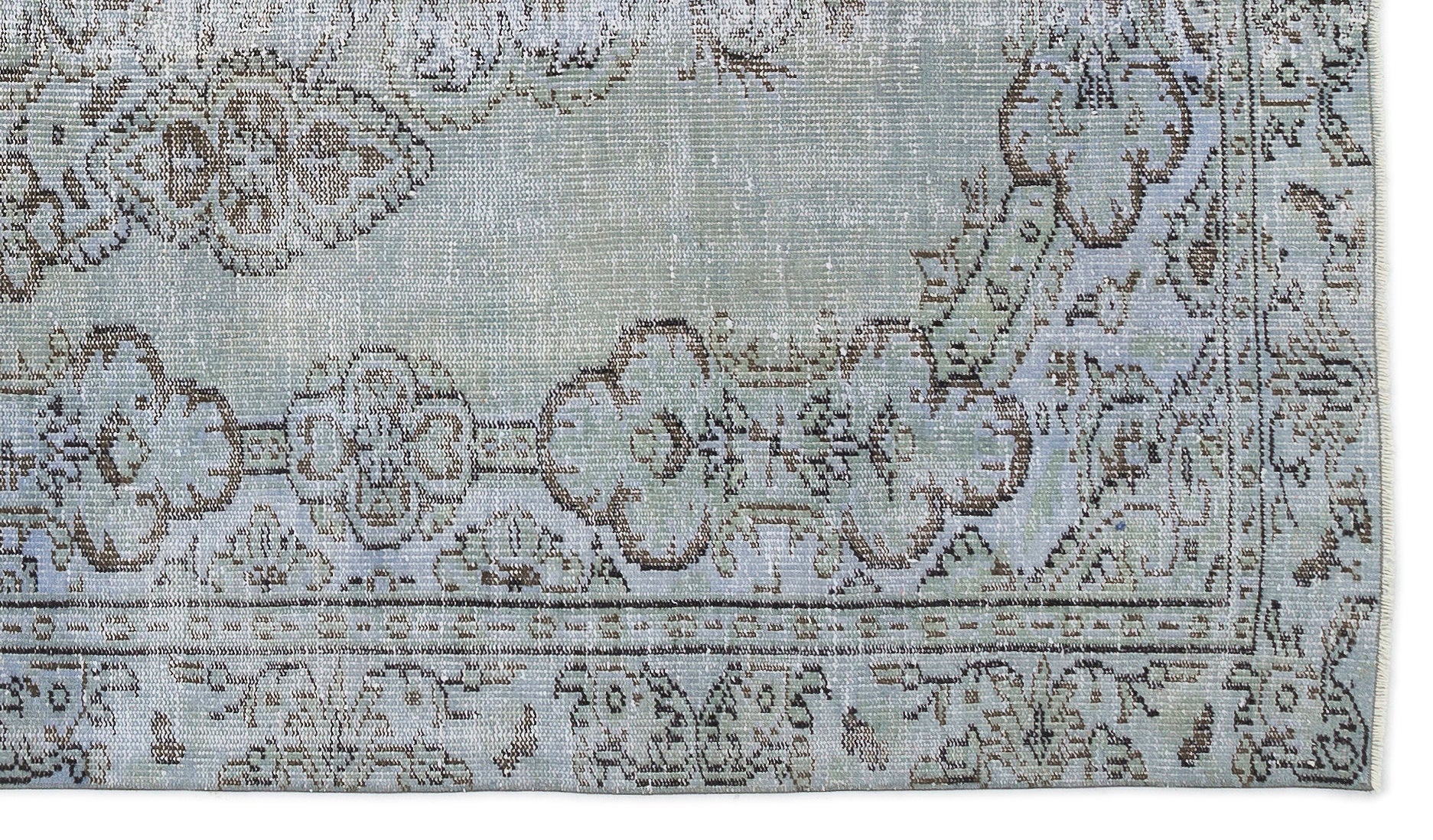 Atina Blue Vintage Wool Handmade Area Rug 5'5" x 8'11"