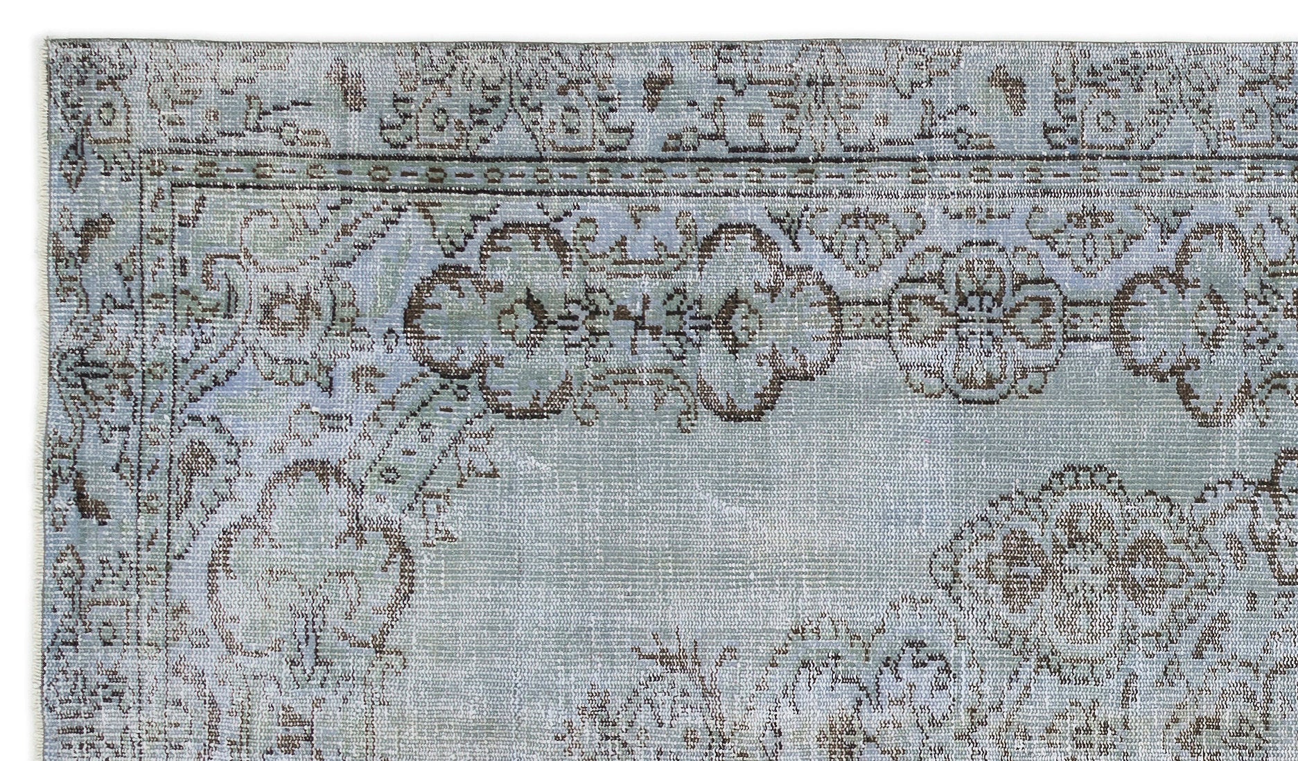 Atina Blue Vintage Wool Handmade Area Rug 5'5" x 8'11"