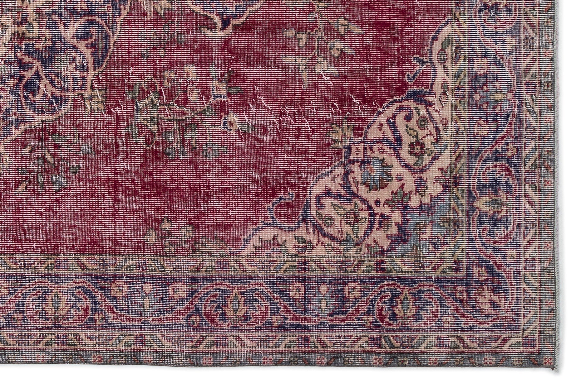 Atina 14736 Red Vintage Wool Handmade Area Rug 5'10" x 8'10"