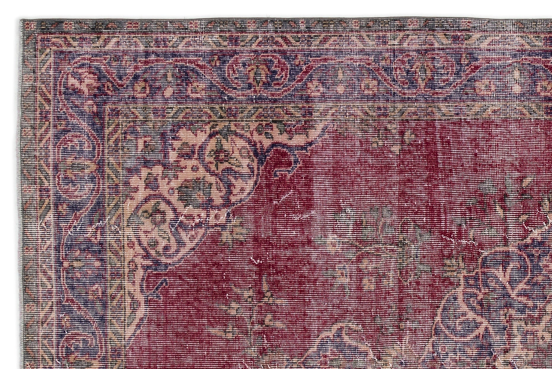 Atina 14736 Red Vintage Wool Handmade Area Rug 5'10" x 8'10"