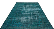 Atina Turquoise Vintage Wool Handmade Area Rug 6'6" x 10'11"