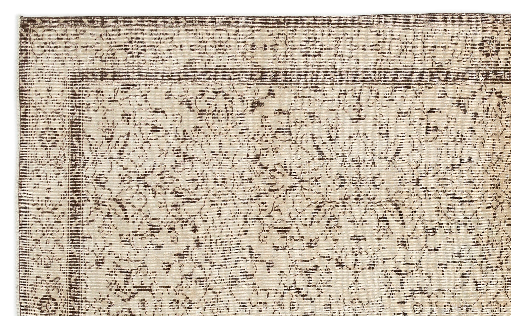 Atina 14754 Beige Vintage Wool Handmade Area Rug 6'1" x 9'11"