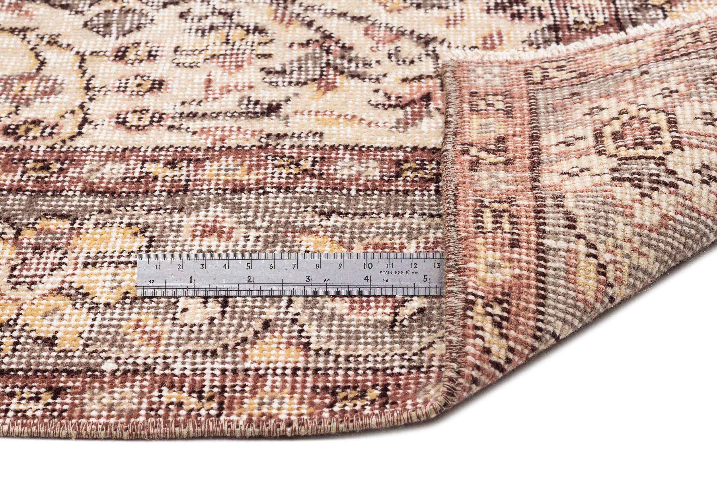 Atina 14760 Beige Vintage Wool Handmade Area Rug 5'1" x 8'8"