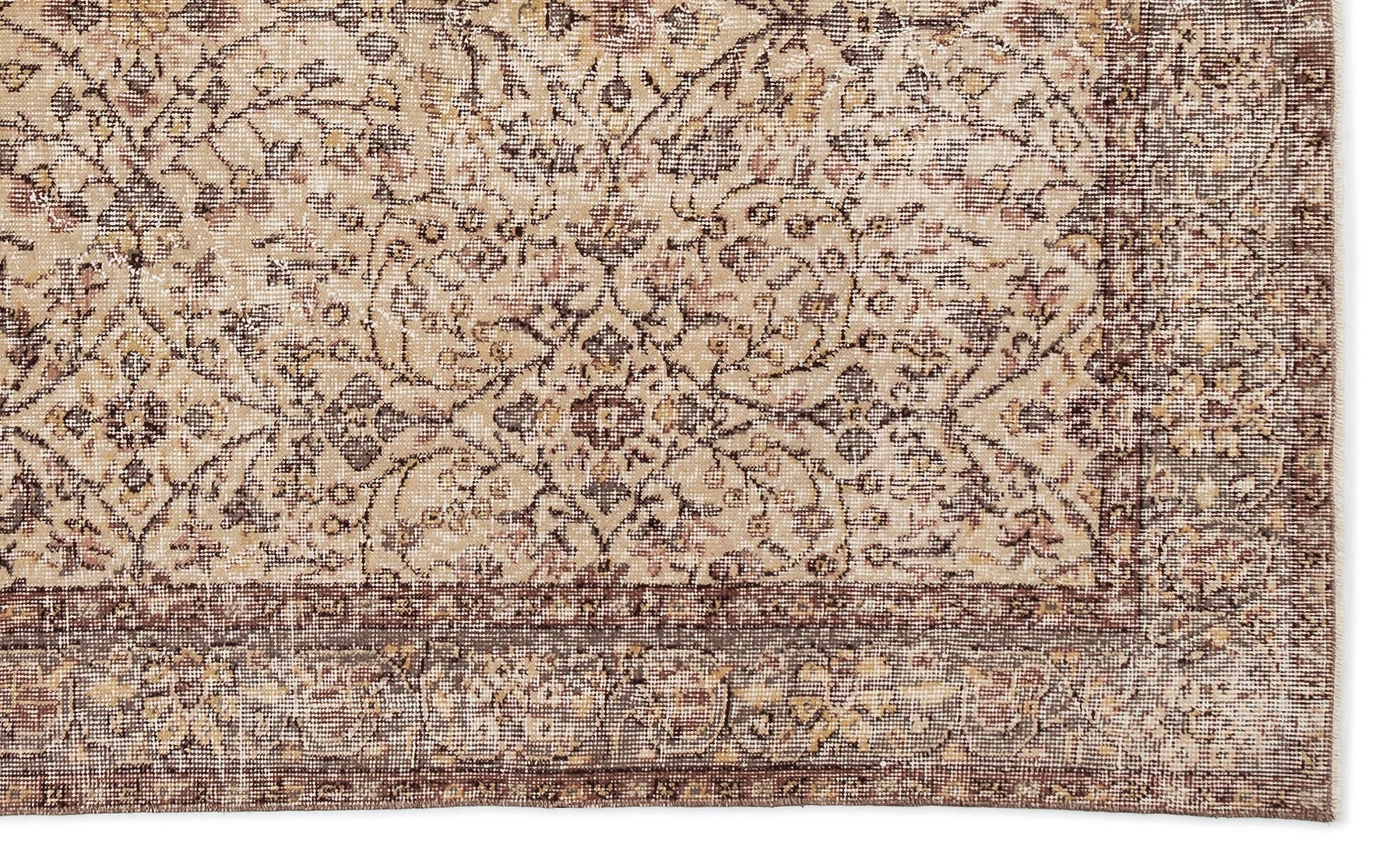 Atina 14760 Beige Vintage Wool Handmade Area Rug 5'1" x 8'8"