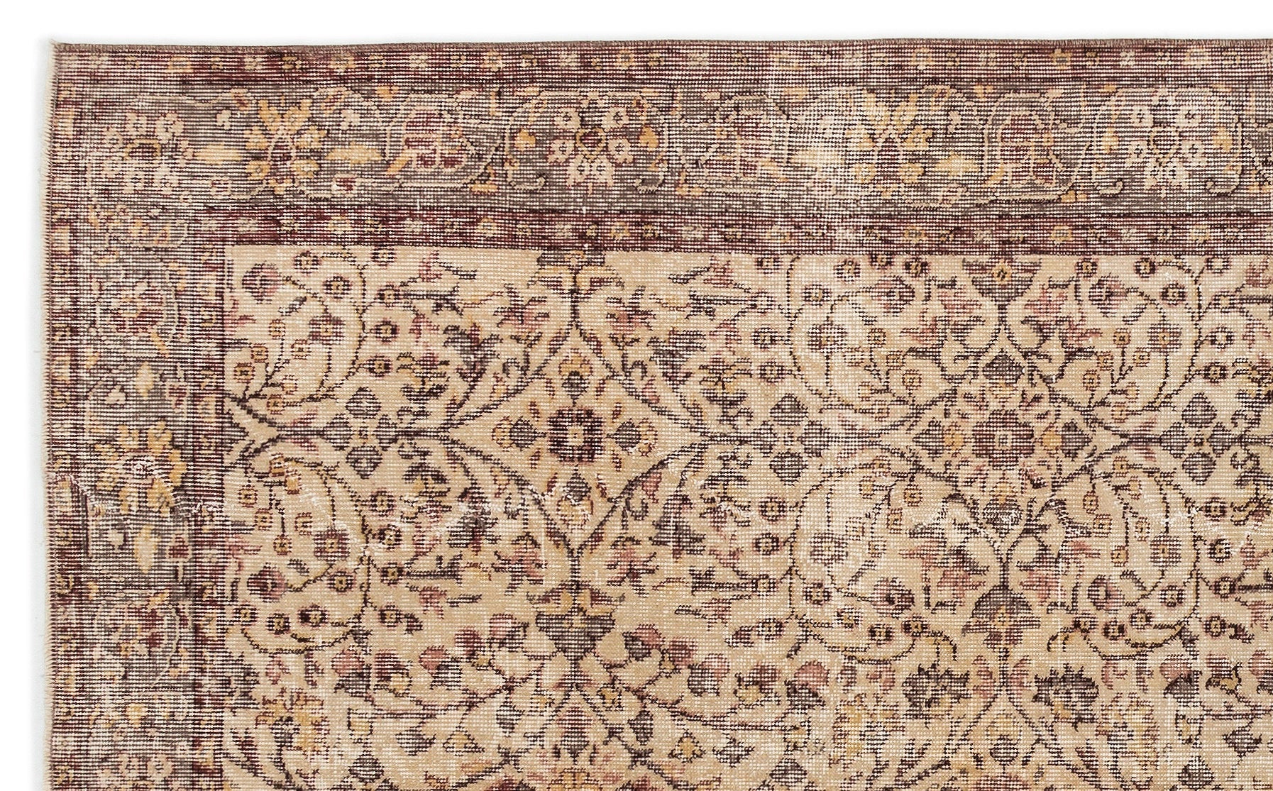 Atina 14760 Beige Vintage Wool Handmade Area Rug 5'1" x 8'8"
