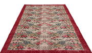 Atina Cream Vintage Wool Handmade Area Rug 5'3" x 8'4"