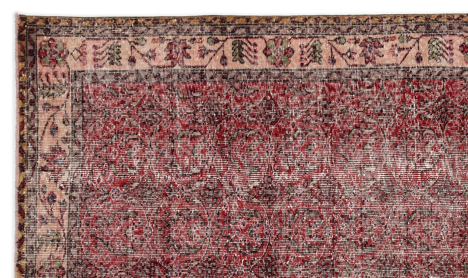 Atina 14778 Red Vintage Wool Handmade Area Rug 5'2" x 9'3"