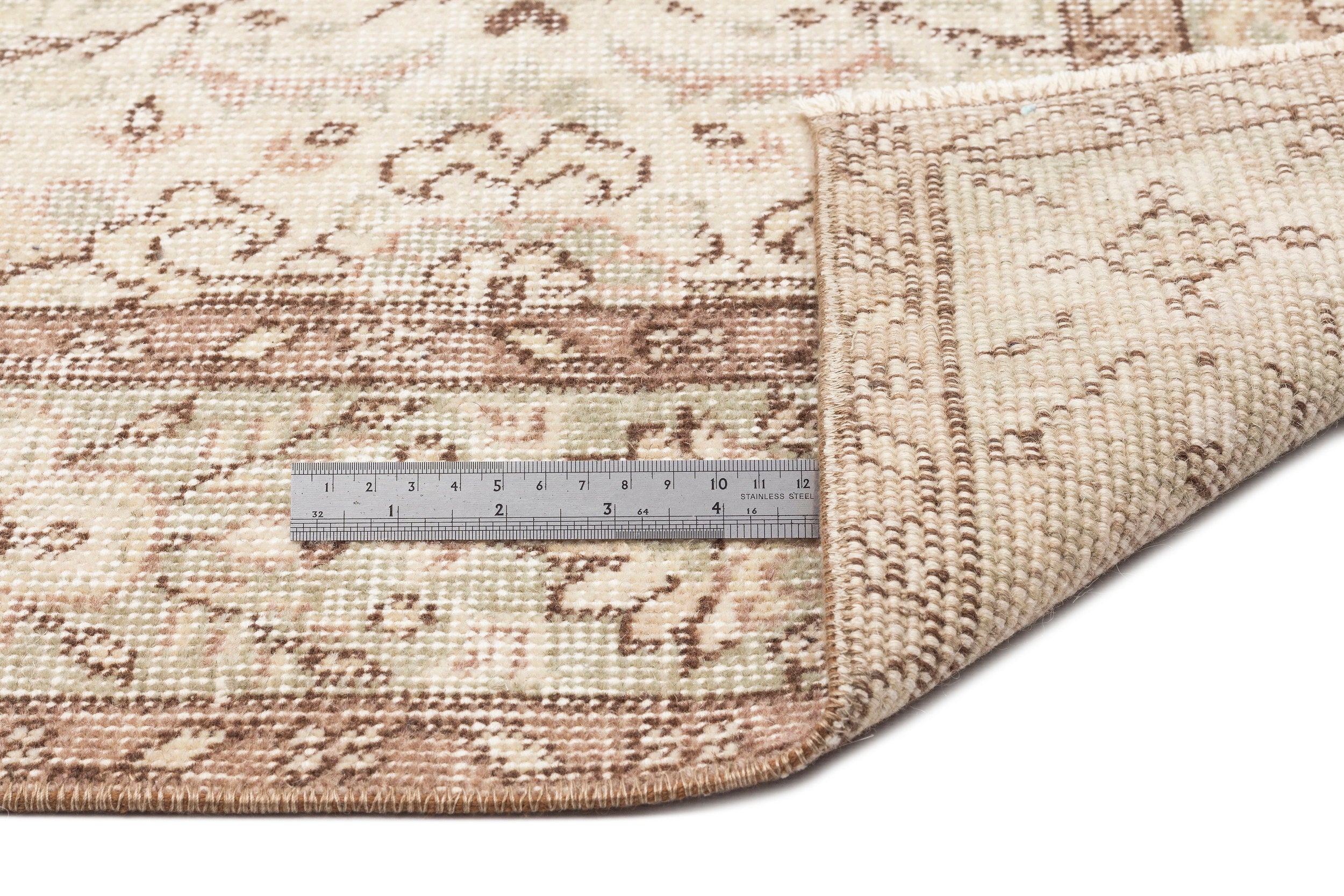 Atina 14779 Beige Vintage Wool Handmade Area Rug 5'0" x 8'11"