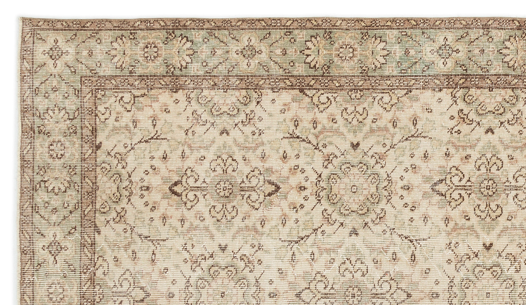 Atina 14779 Beige Vintage Wool Handmade Area Rug 5'0" x 8'11"