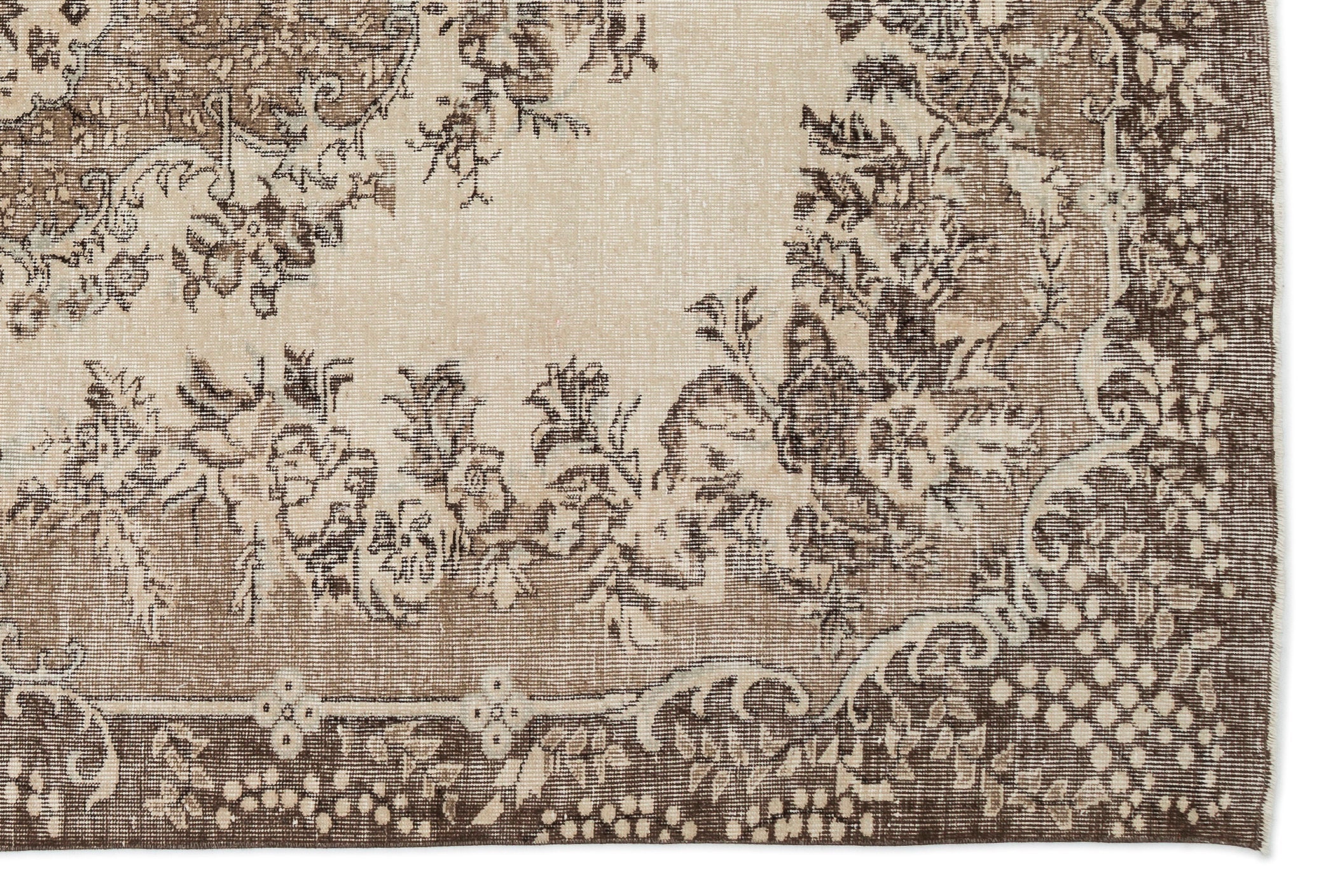 Atina Beige Vintage Wool Handmade Area Rug 6'10" x 10'0"