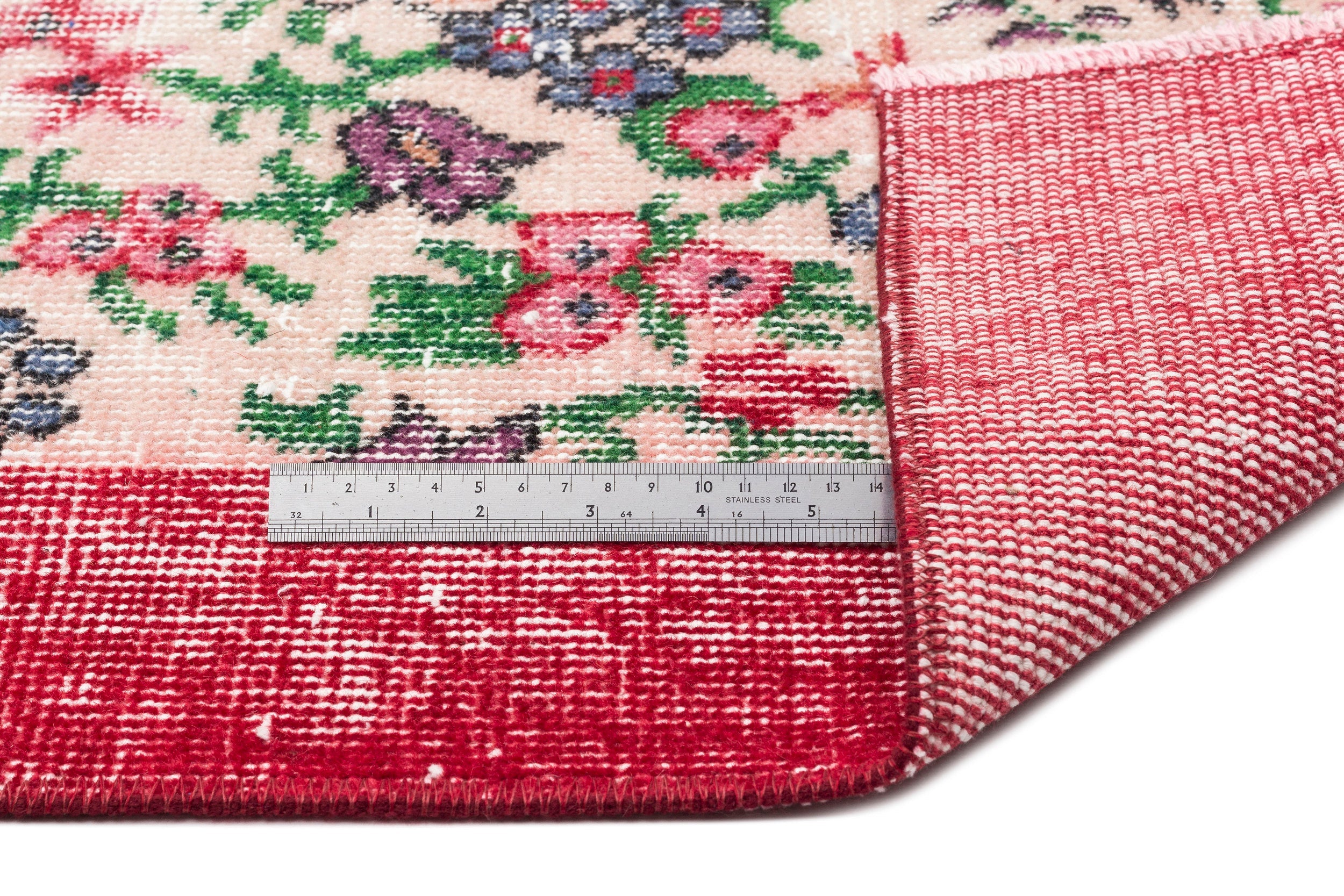 Atina Cream Vintage Wool Handmade Area Rug 6'2" x 9'2"
