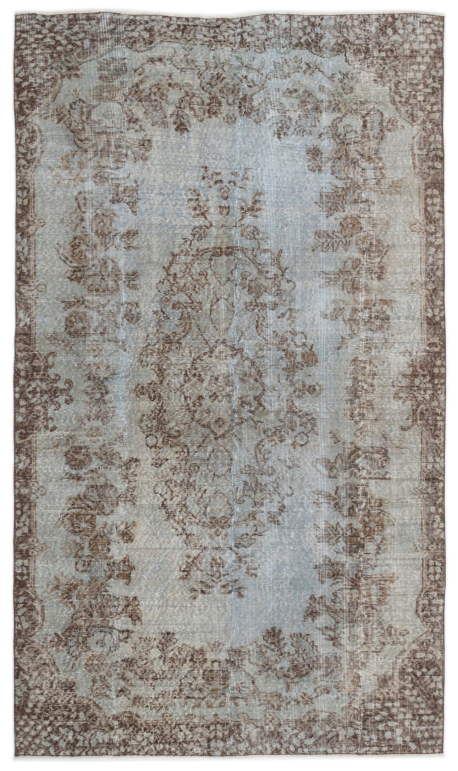 Atina Blue Vintage Wool Handmade Area Rug 5'3" x 9'3"