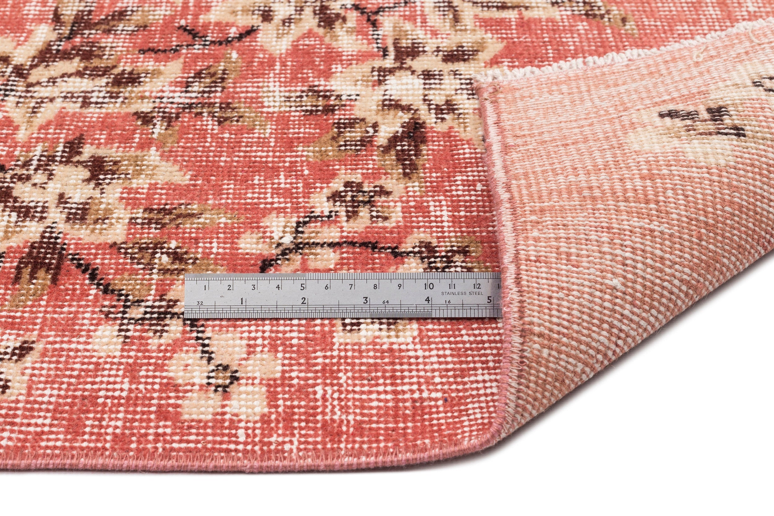 Atina Pink Vintage Wool Handmade Area Rug 4'10" x 8'1"