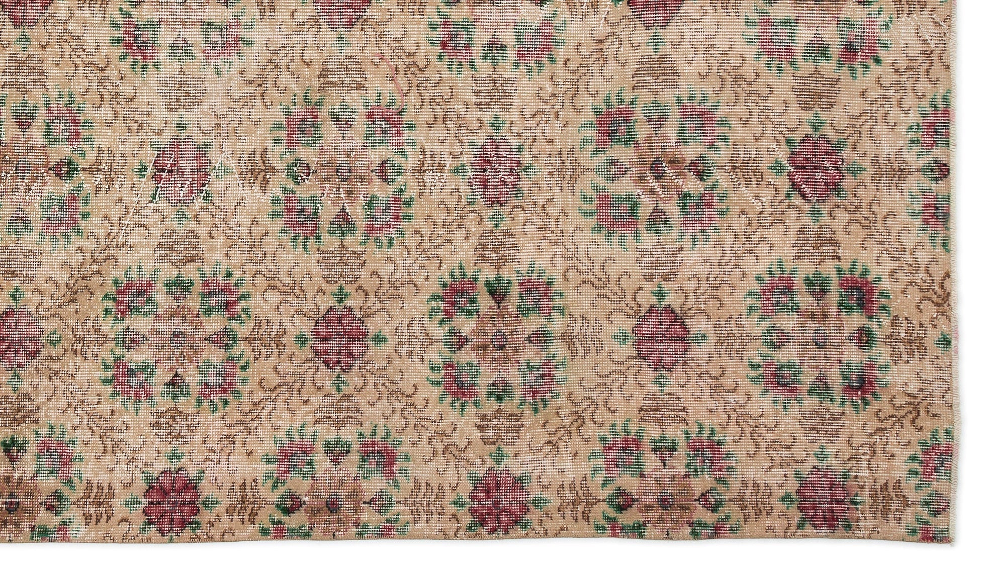 Atina Cream Vintage Wool Handmade Area Rug 5'5" x 9'6"