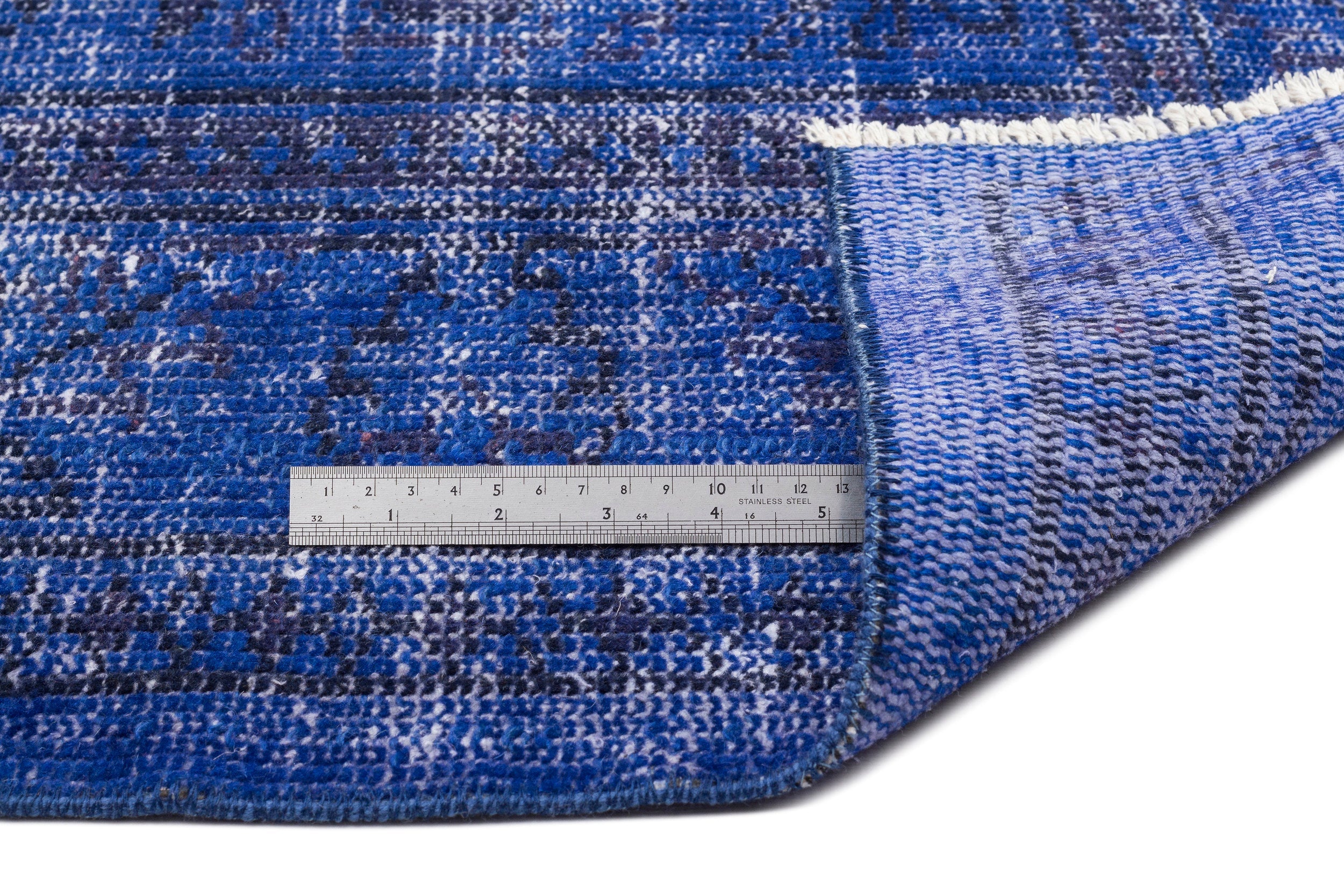 Atina Blue Vintage Wool Handmade Area Rug 5'7" x 8'11"