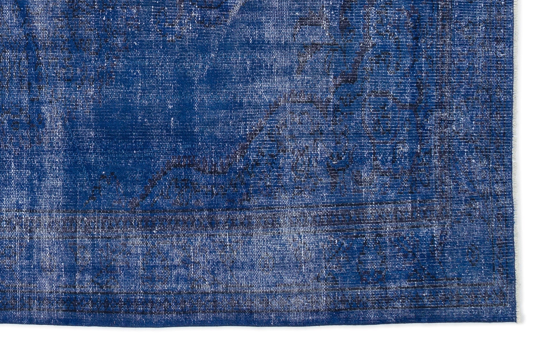 Atina Blue Vintage Wool Handmade Area Rug 5'7" x 8'11"