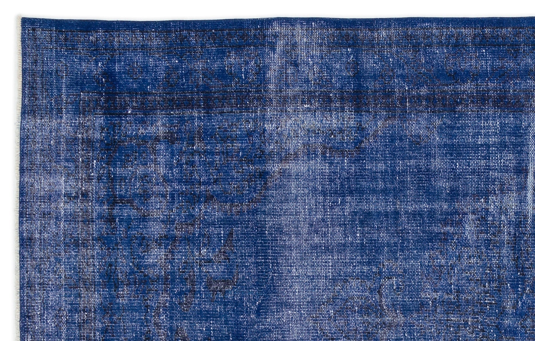 Atina Blue Vintage Wool Handmade Area Rug 5'7" x 8'11"