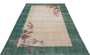 Atina Cream Vintage Wool Handmade Area Rug 5'2" x 9'4"