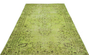 Atina Green Vintage Wool Handmade Area Rug 5'1" x 8'5"