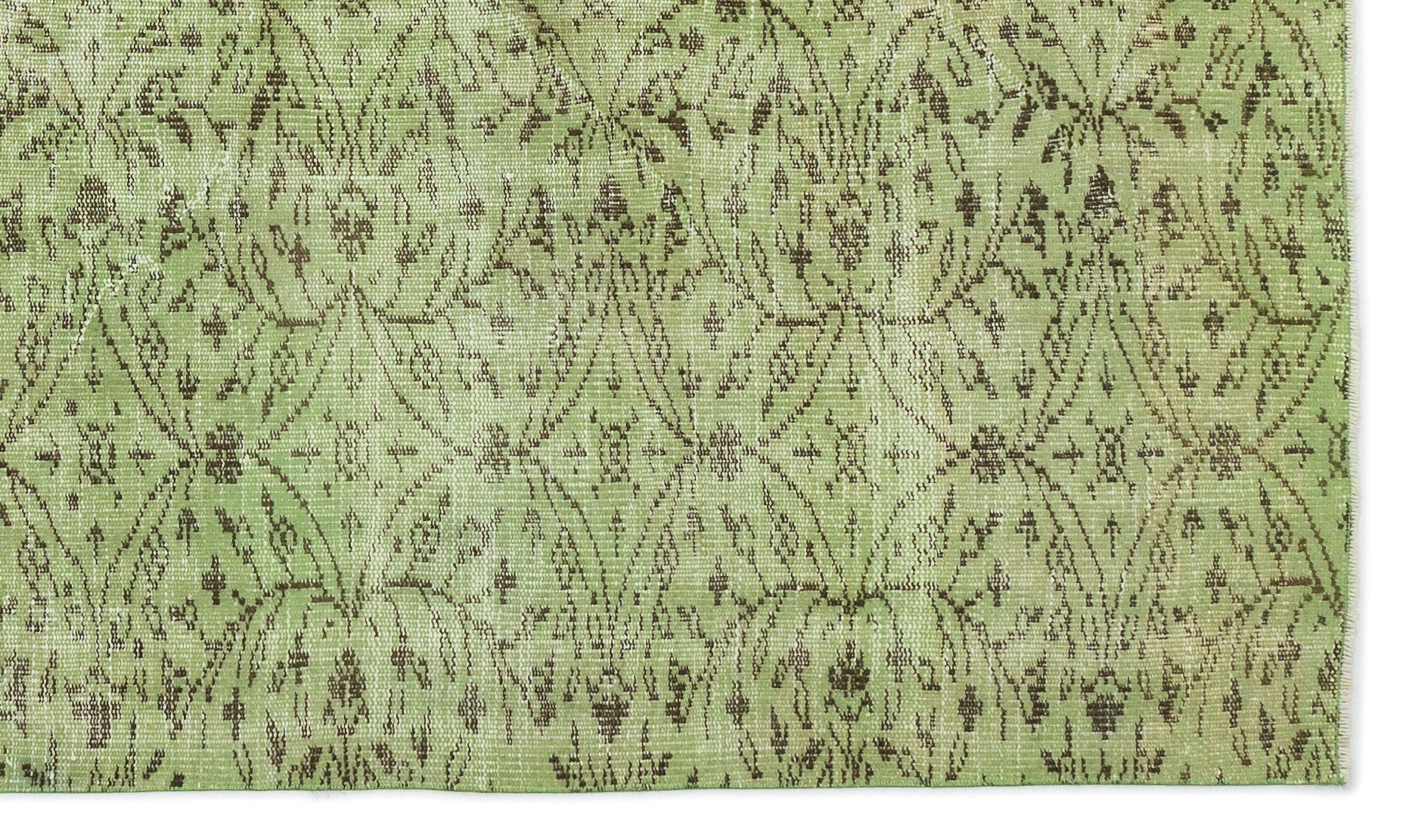 Atina Green Vintage Wool Handmade Area Rug 5'2" x 8'11"
