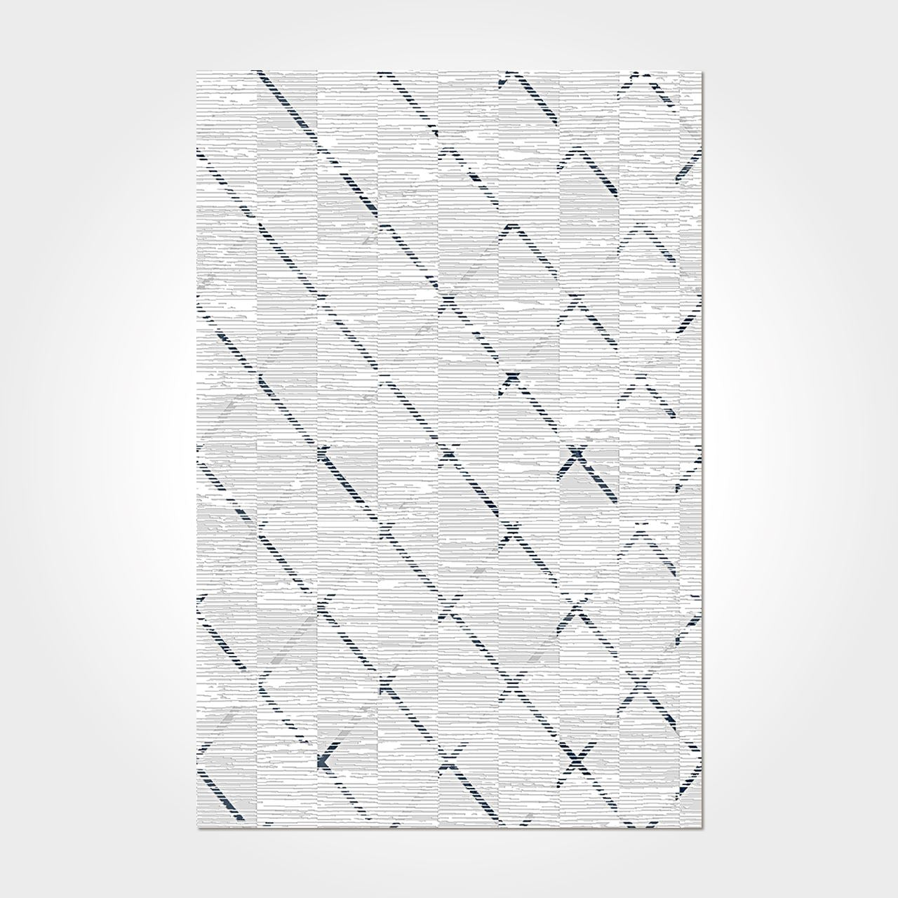 Melany Grey Geometric Bamboo Viscose Machine Made Area Rug