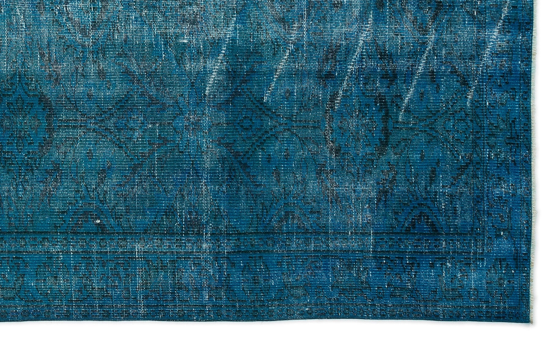 Atina Turquoise Vintage Wool Handmade Area Rug 5'0" x 9'2"