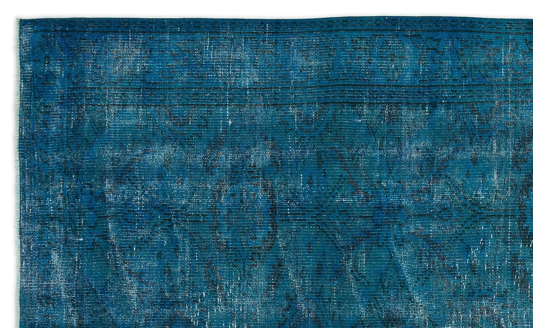 Atina Turquoise Vintage Wool Handmade Area Rug 5'0" x 9'2"