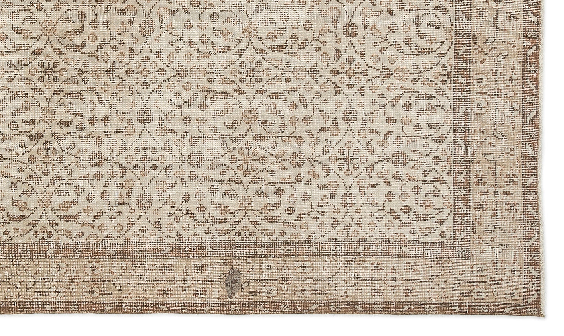 Atina Beige Vintage Wool Handmade Area Rug 5'7" x 9'5"