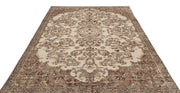 Atina Beige Vintage Wool Handmade Area Rug 6'4" x 9'9"