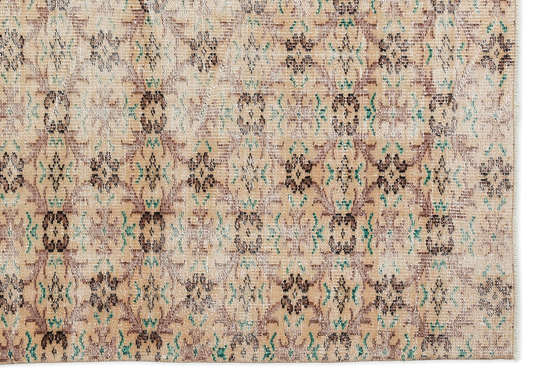 Atina Cream Vintage Wool Handmade Area Rug 6'0" x 8'5"