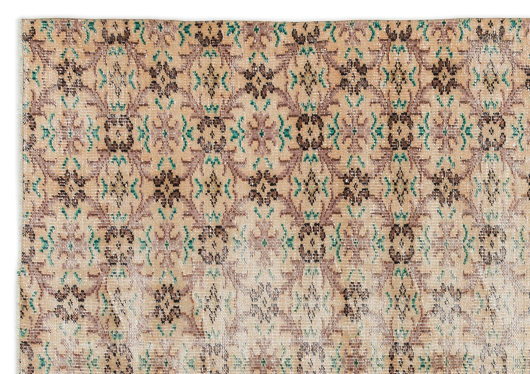 Atina Cream Vintage Wool Handmade Area Rug 6'0" x 8'5"