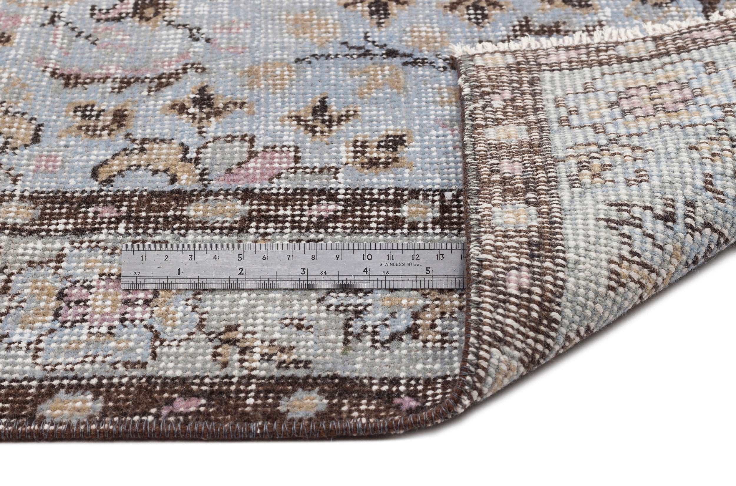 Atina Grey Vintage Wool Handmade Area Rug 4'9" x 8'5"