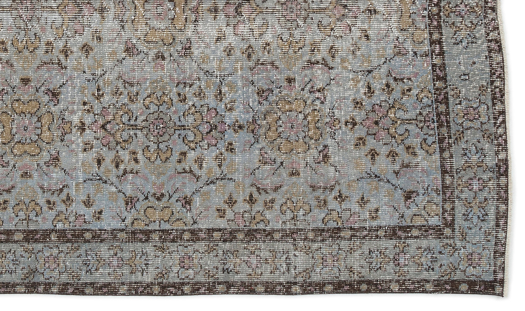 Atina Grey Vintage Wool Handmade Area Rug 4'9" x 8'5"