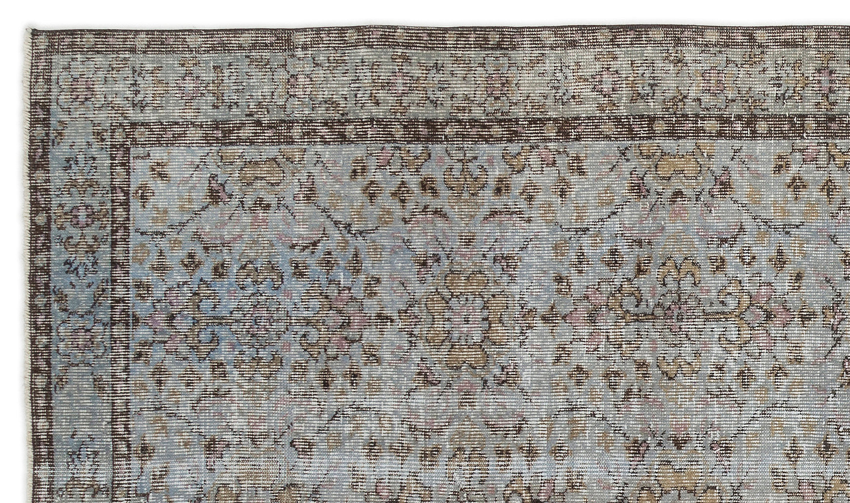Atina Grey Vintage Wool Handmade Area Rug 4'9" x 8'5"