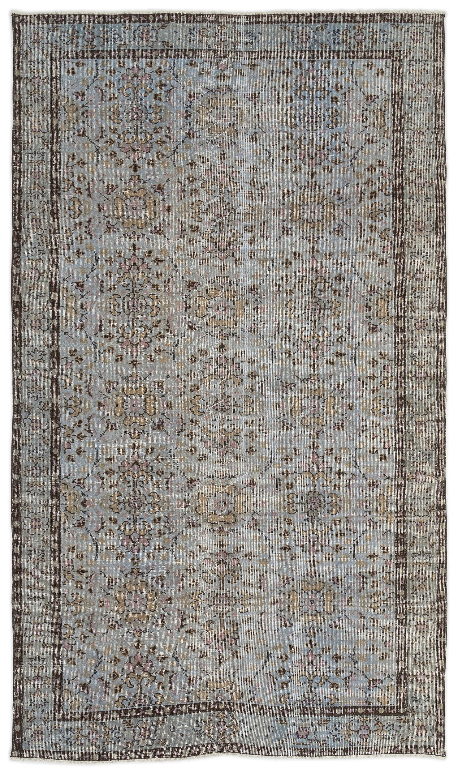 Atina Grey Vintage Wool Handmade Area Rug 4'9" x 8'5"
