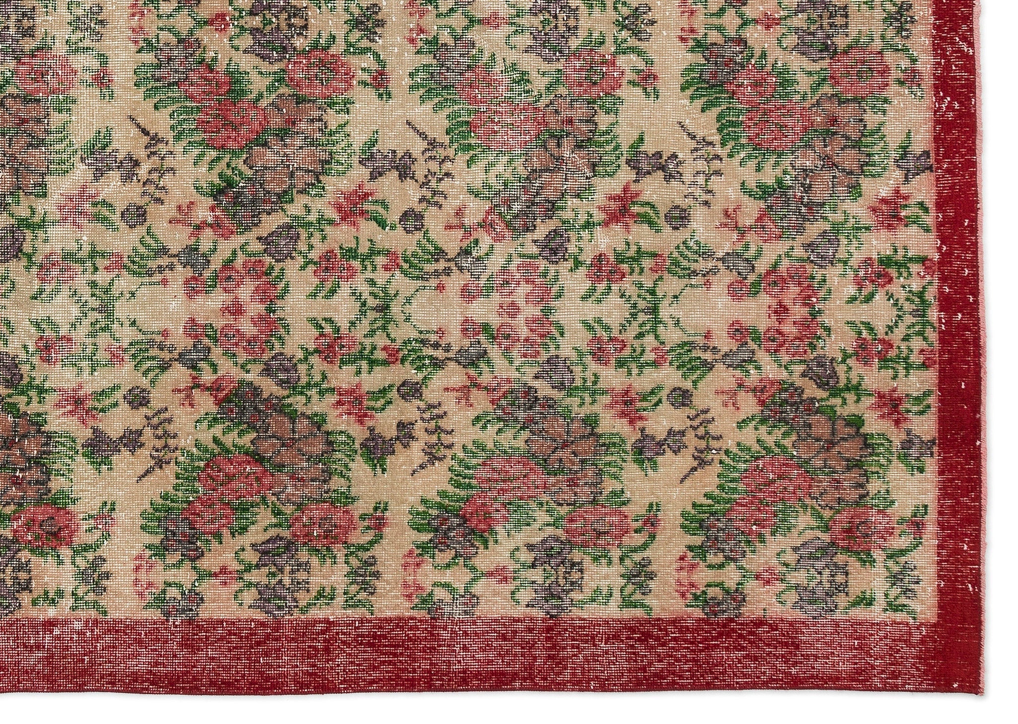 Atina Cream Vintage Wool Handmade Area Rug 7'0" x 10'3"