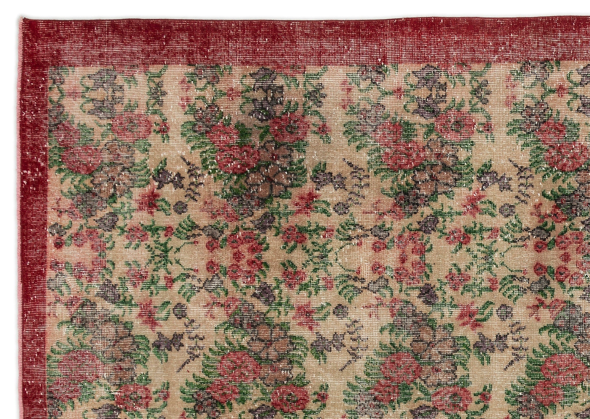 Atina Cream Vintage Wool Handmade Area Rug 7'0" x 10'3"