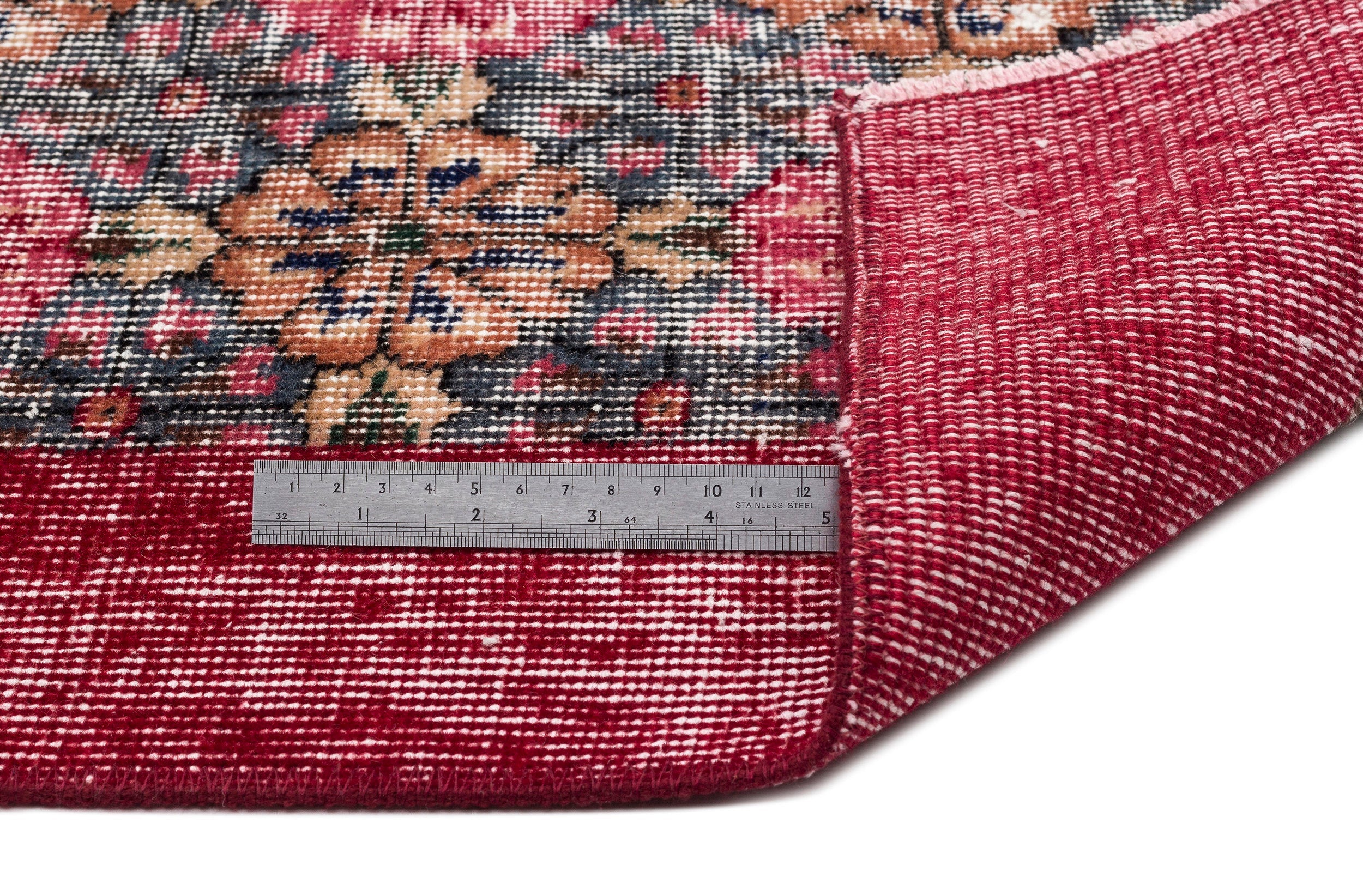 Atina Red Vintage Wool Handmade Area Rug 5'5" x 8'5"