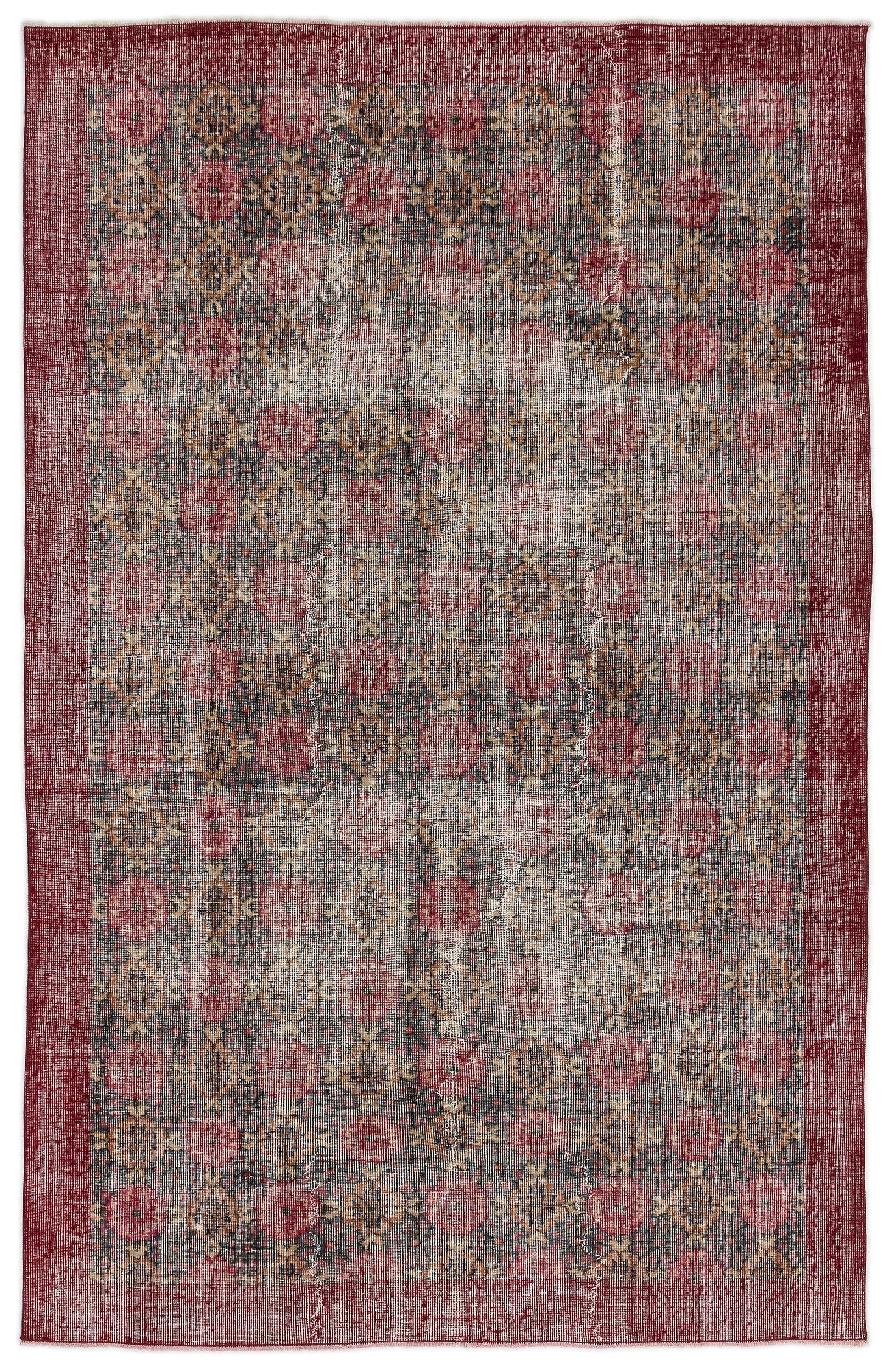 Atina Red Vintage Wool Handmade Area Rug 5'5" x 8'5"